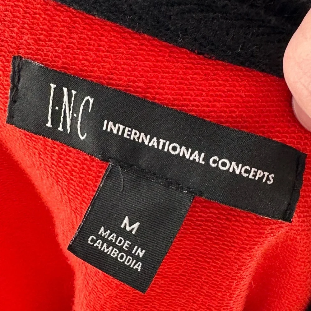 INC international concepts sweater size M black Paisley pullover sweatshirt